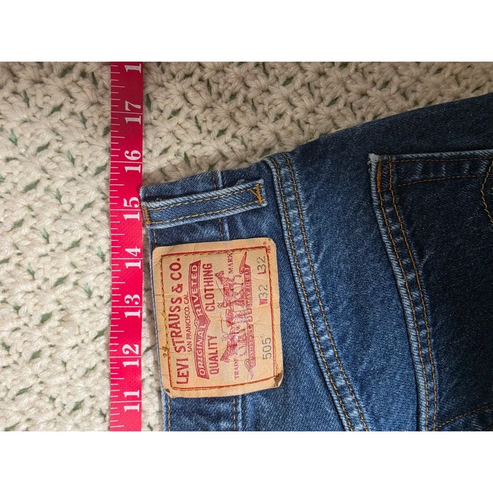 Levi's 505 Regular Fit Jeans Mens 32x32 Blue Excellent Straight Leg Denim